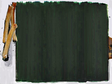 Besen-Malerei, Acryl auf Leinwand